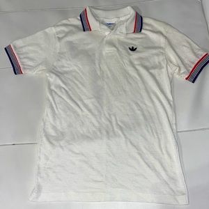 Vintage Adidas mesh white polo